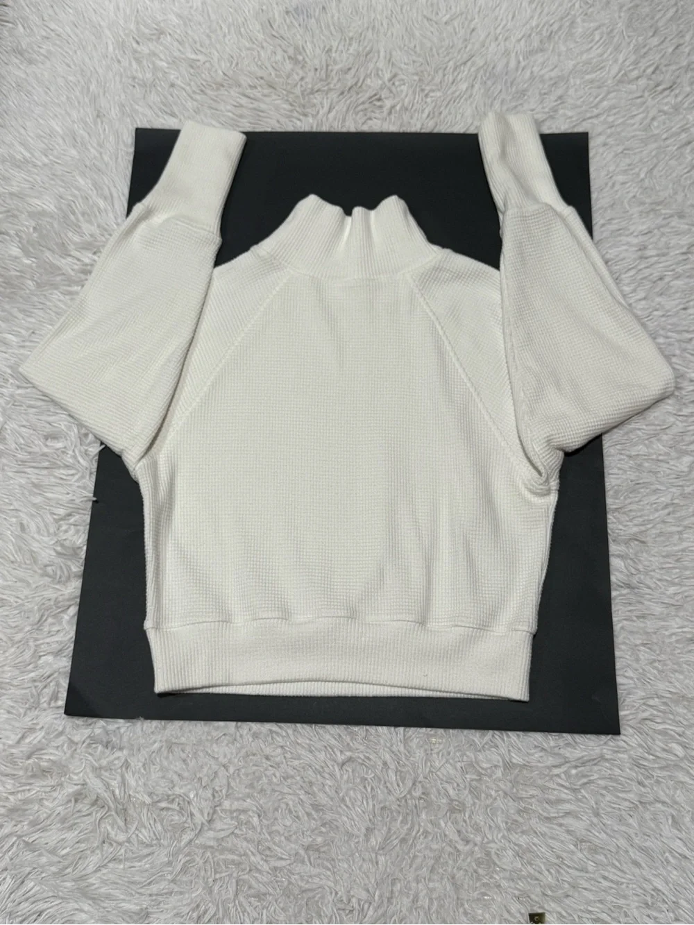 ALO Women’s Yoga Cream Turtleneck Waffle Knit Sweater Size:Small